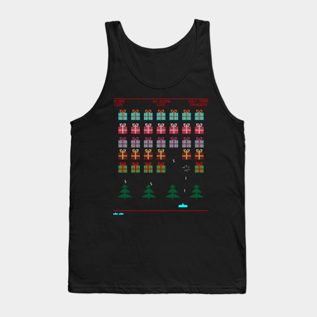 Ugly Christmas Invaders From Space Tank Top by Brobocop